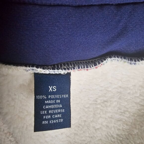 Vineyard Vines Red/Navy Blue Plaid Sherpa Fleece Half Zip Pullover Sweater XS - Picture 8 of 13